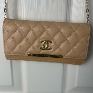 Tan Quilted leather Wallet